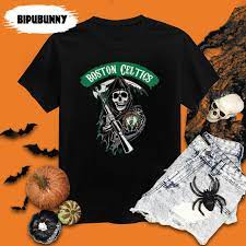 Boston Celtics NBA Basketball Son Of Anarchy Skull Boston Celtics Halloween Shirt
