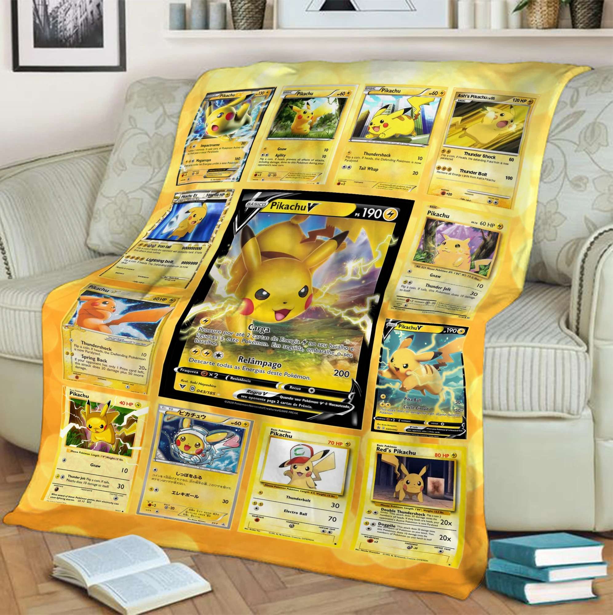 Mewtwo Pokemon Trading Pokemon Card Blanket - BipuBunny Store in