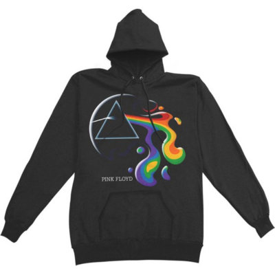 Pink Floyd Men’s Melting Prism Hoodie Sweatshirt Small Black S-5XL