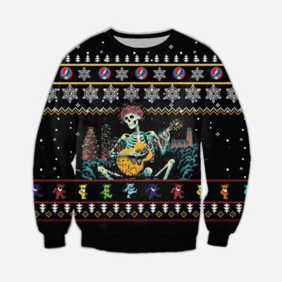 GRATEFUL DEAD KNITTING PATTERN 3D PRINT UGLY SWEATER