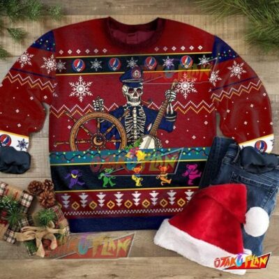 GRATEFUL DEAD KNITTING PATTERN 3D PRINT UGLY SWEATER