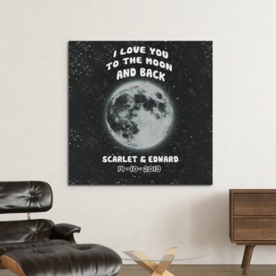 I Love You To The Moon And Back Personalized Canvas Print