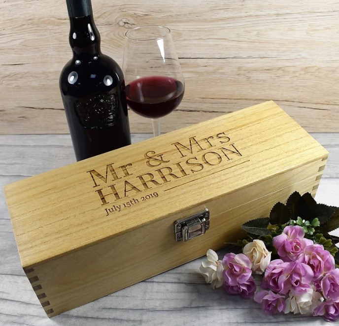 Personalised Rustic Wine Box Wood