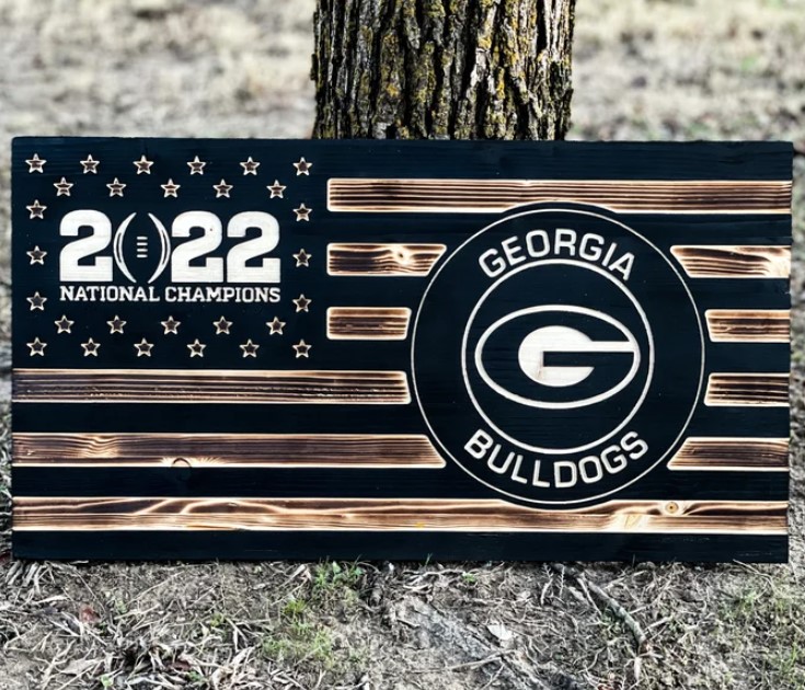 Georgia Bulldogs Wood Flag