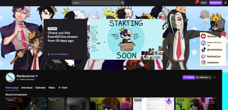 Ranboo Youtube Twitch Account
