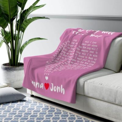 Custom Name Blanket Heart-Shaped