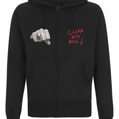 Cliff Burton Fists Zippered Hooded Sweatshirt