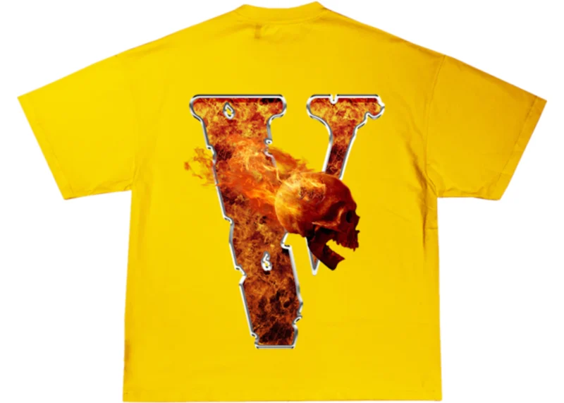 Juice Wrld X Vlone Inferno Tee Yellow For Adults
