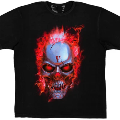 Vlone Flame Skull Tee Shirt