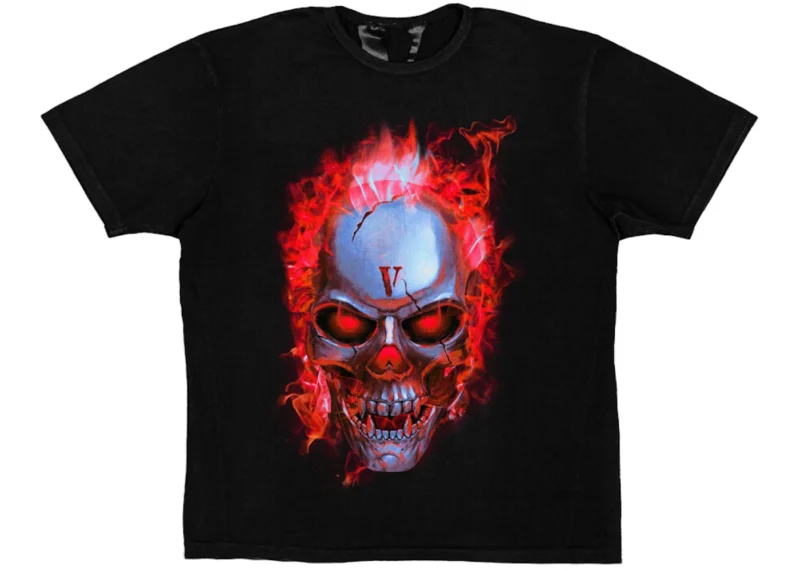 Vlone Flame Skull Tee Shirt