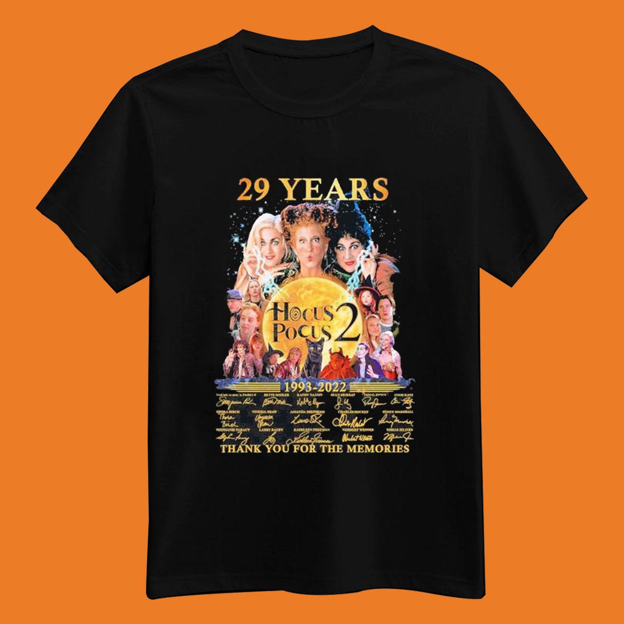 29 Years Hocus Pocus 2 1993-2022 Thank You For The Memories Signatures Shirt
