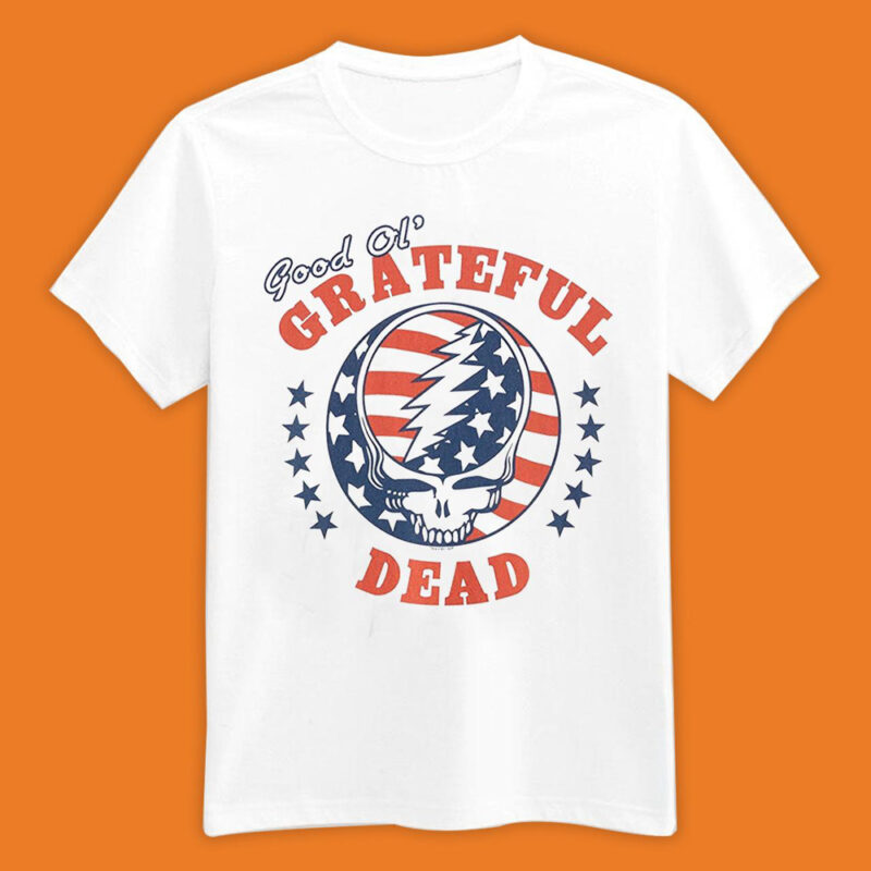 Liquid Blue Mens Plus Size Grateful Dead SYF Independence Stars and Stripes T-Shirt