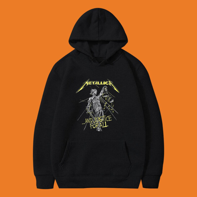 Maglietta Metallica 'And Justice For All' Donna - T-shirt Aderente, Cotone, Girocollo, Manica Corta, Taglia Large, Ufficiale