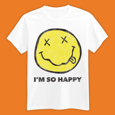 Nirvana I_m So Happy Smile Face T-shirt