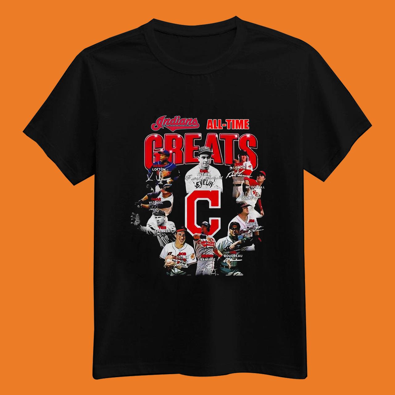 Cleveland Indians All-Time Greats Legends Signatures Shirt