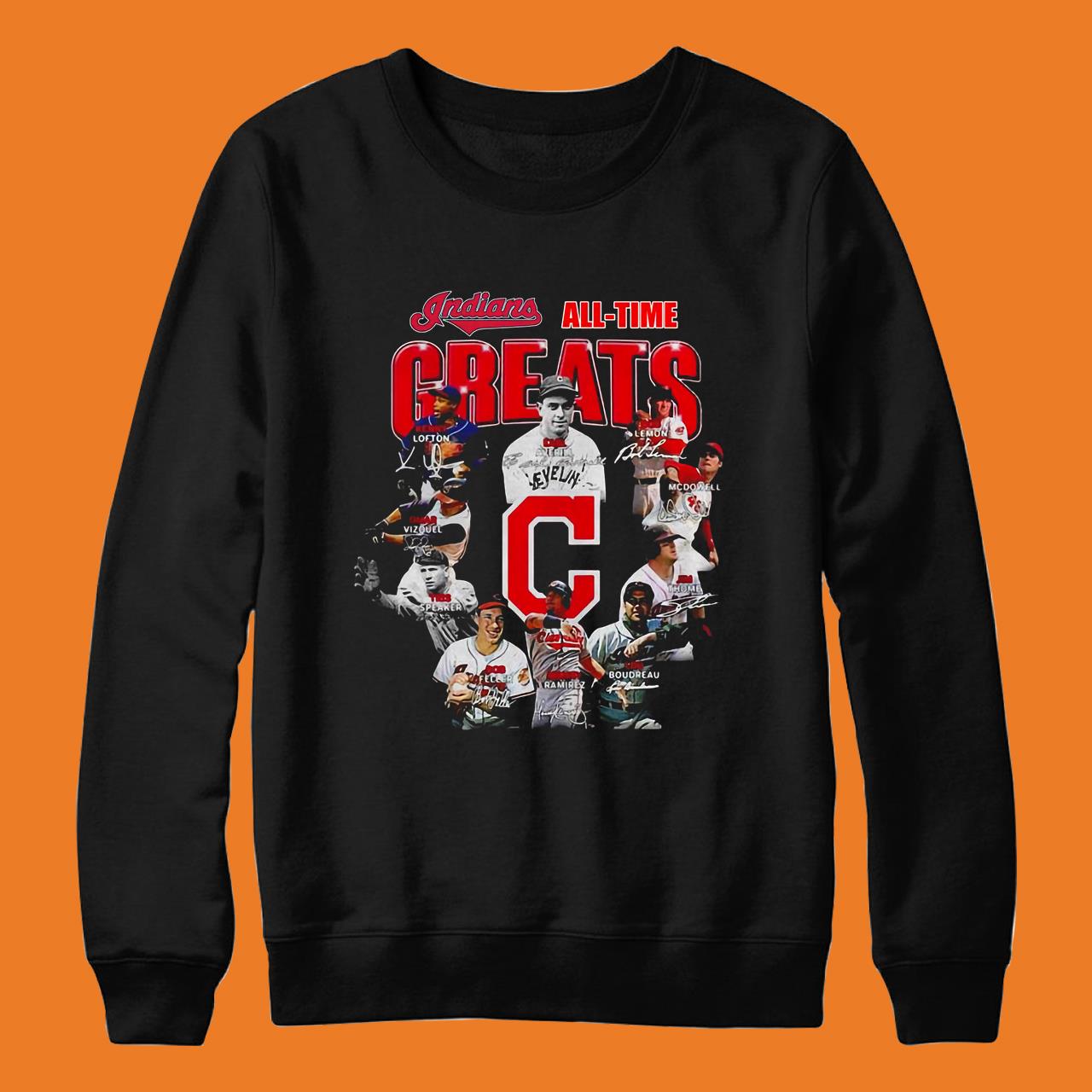 Cleveland Indians All-Time Greats Legends Signatures Shirt