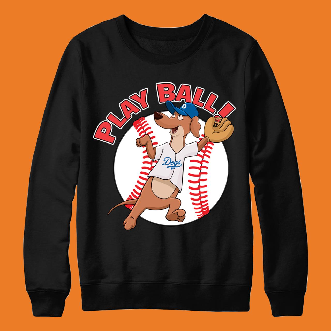 Dodgers Baseball Mascot Dodger Dog T-Shirt