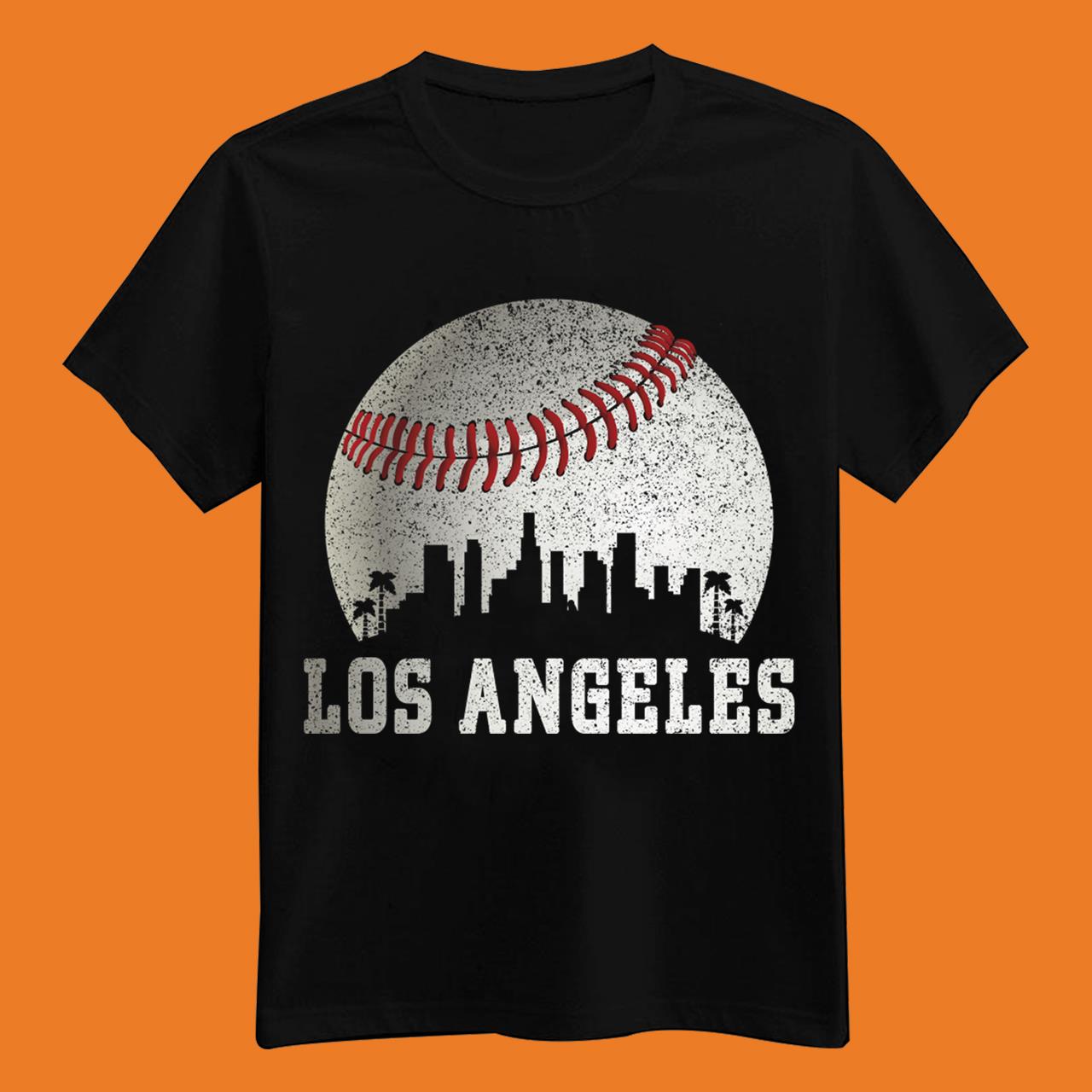 Los Angeles LA City Skyline Baseball Vintage Dodger Gameday T-Shirt