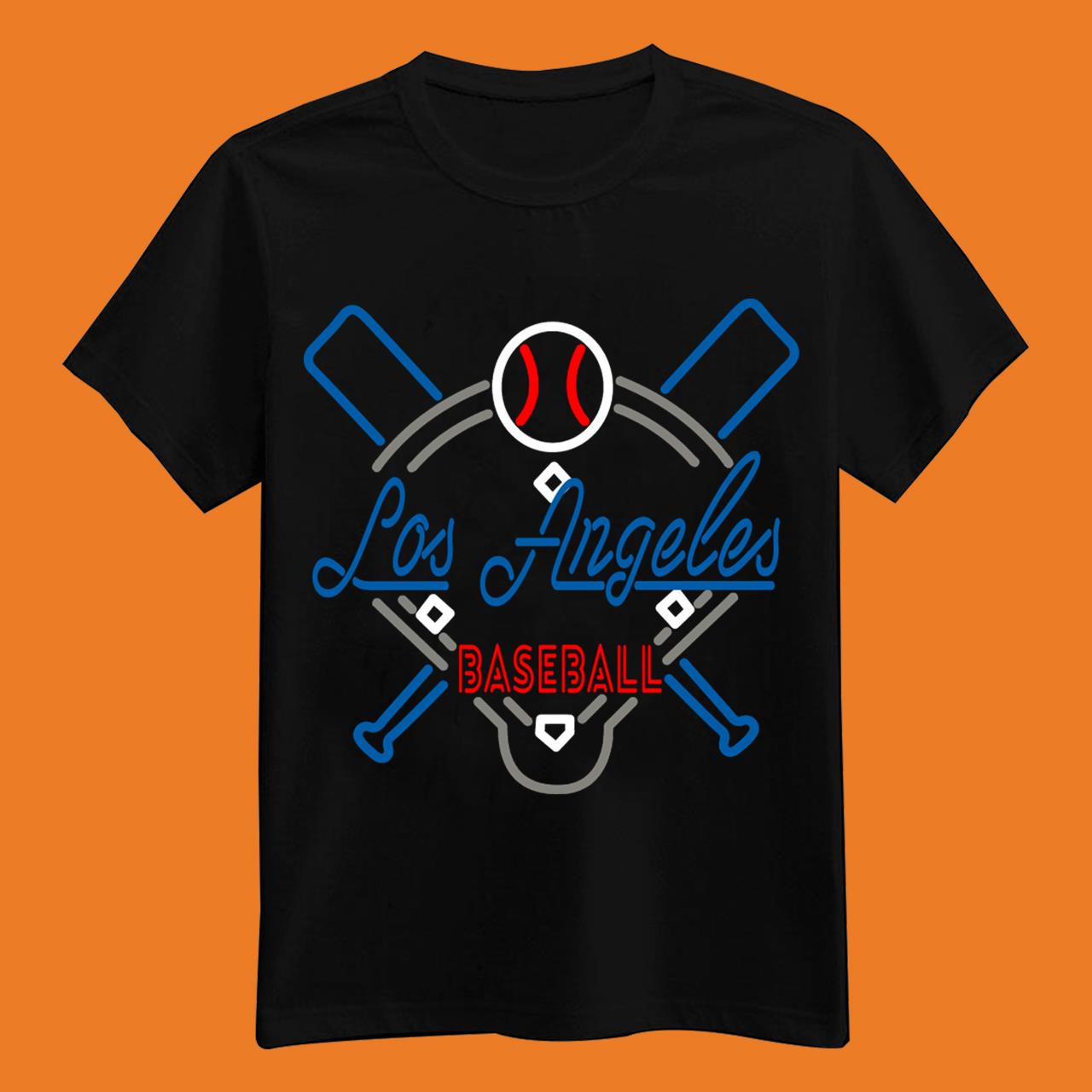 Neon Los Angeles Baseball T-Shirt