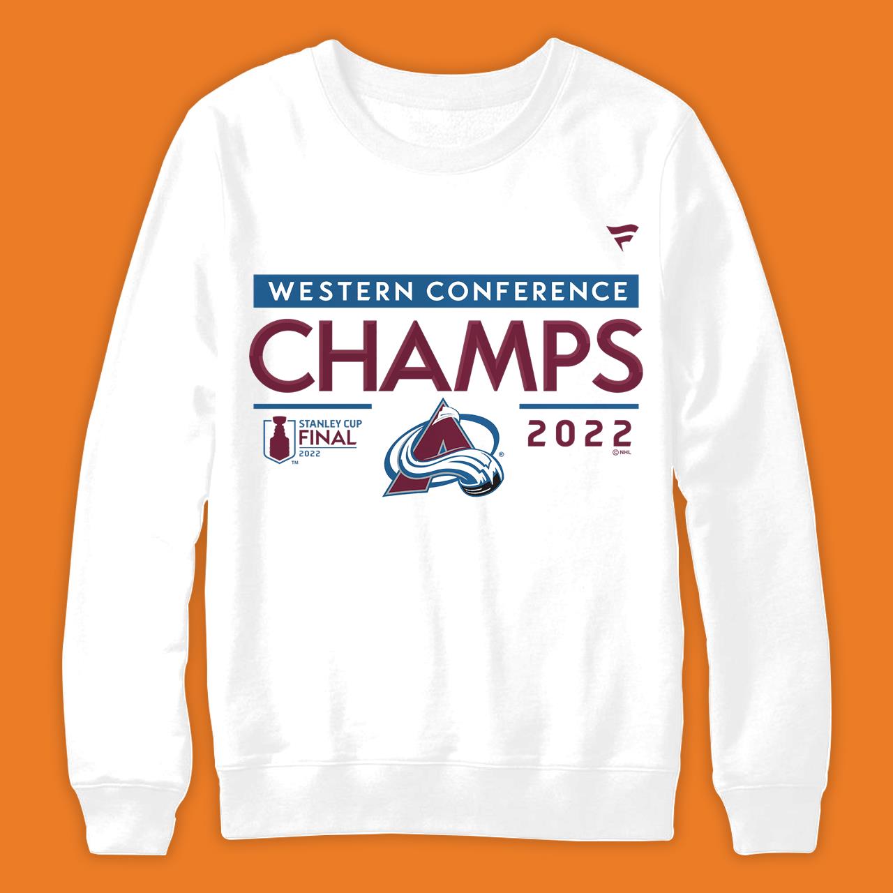 NHL Youth 2022 Conference Champions Colorado Avalanche Locker Room T-Shirt