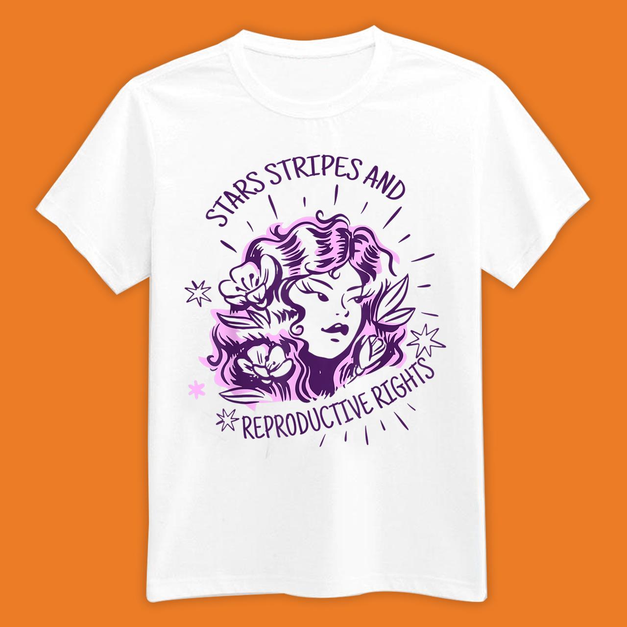 Retro Pro Choice Feminist Stars Stripes Reproductive Rights 2022 T-Shirt