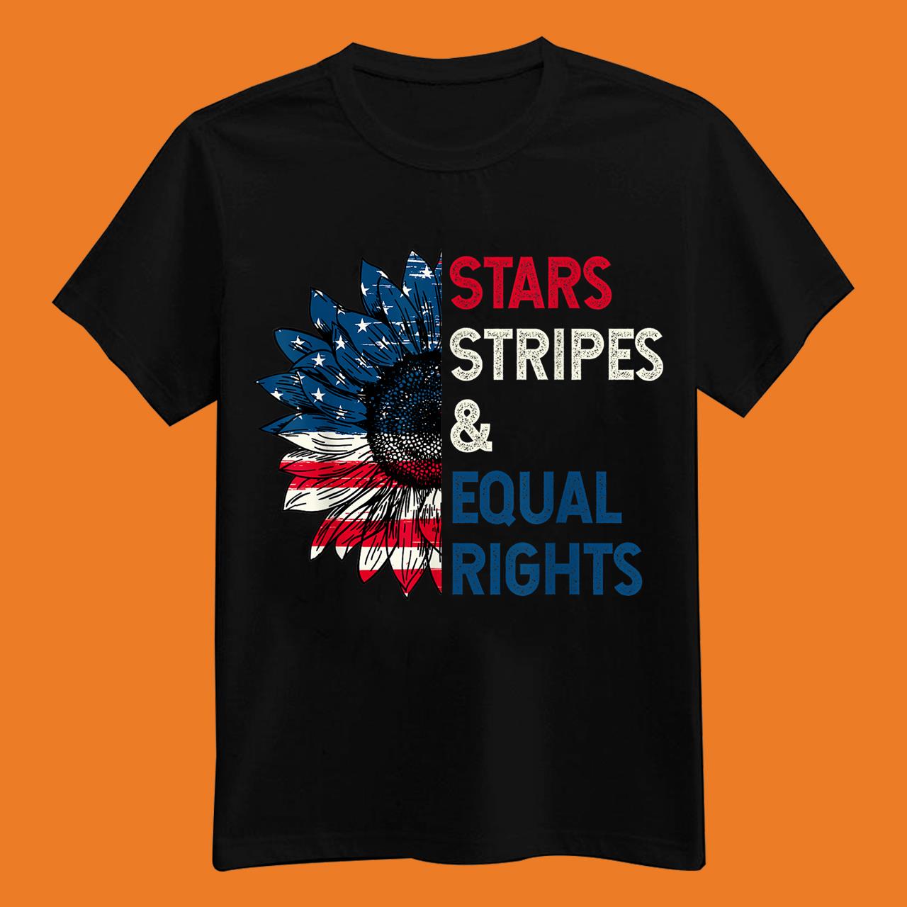 Stars Stripes And Equal Rights 4th Of July Womens Rights Tee Shirt