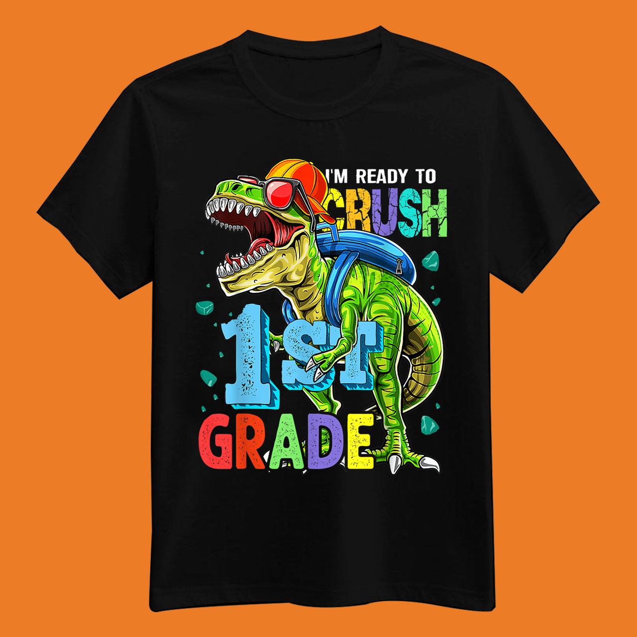 1st Grade Dinosaur Back To School Boy Kid T-Shirt