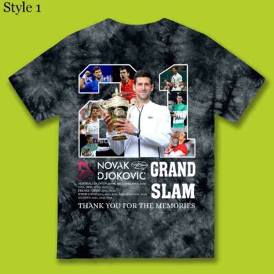 21 Grand Slam Novak Djokovic Thank You For The Memories Shirt Tie Dye