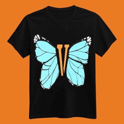 Vlone Butterfly Blue Men Shirt