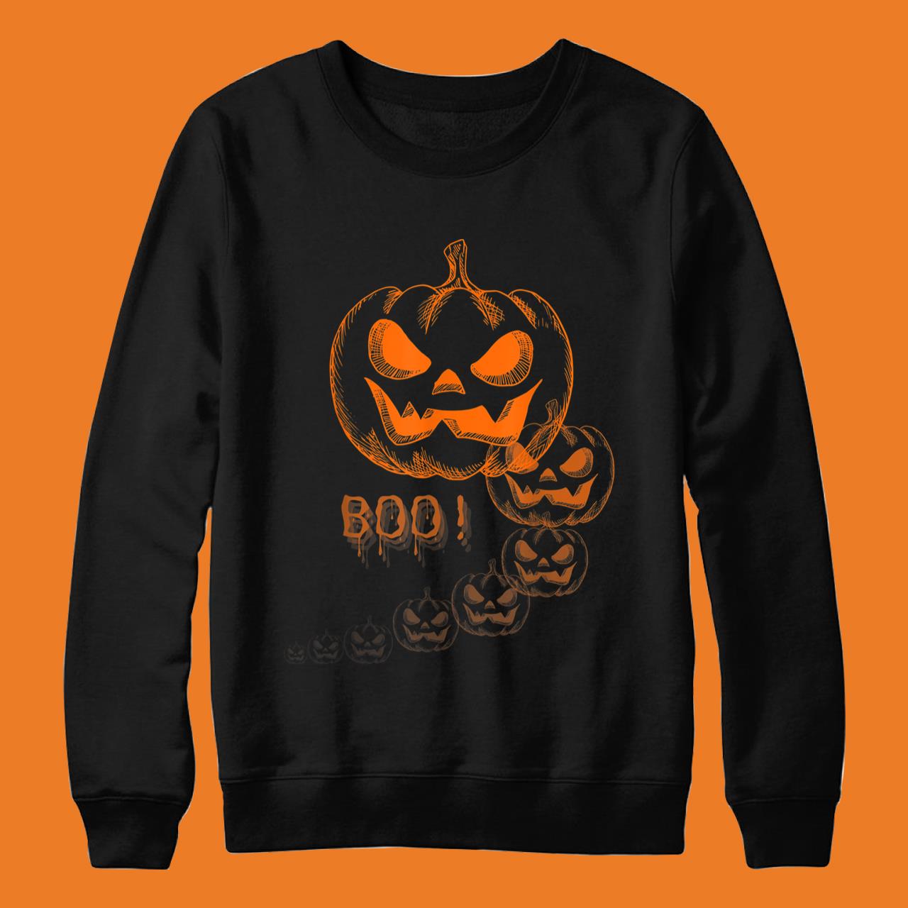 Boo! Halloween Pumpkin Graphic T-Shirt