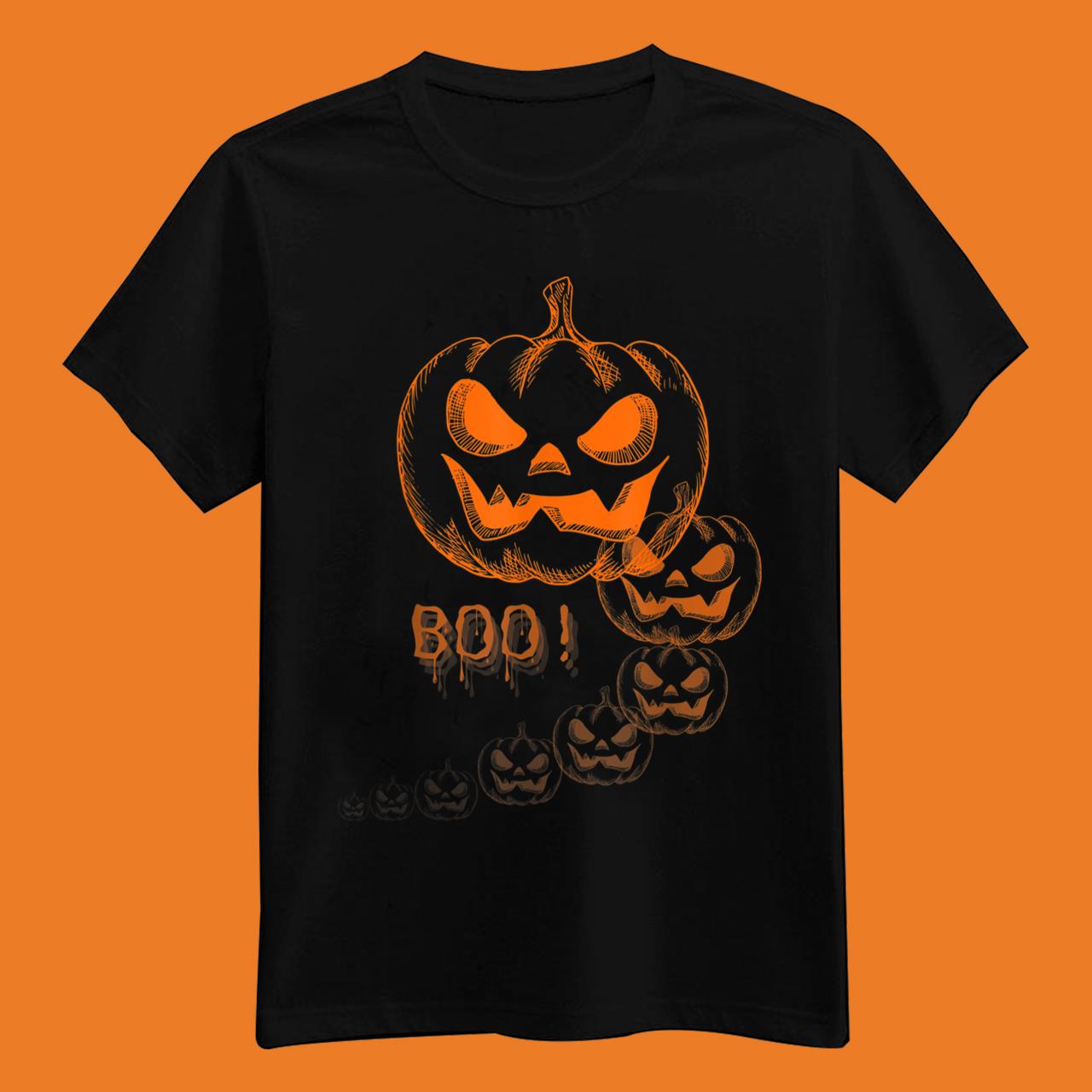 Boo! Halloween Pumpkin Graphic T-Shirt