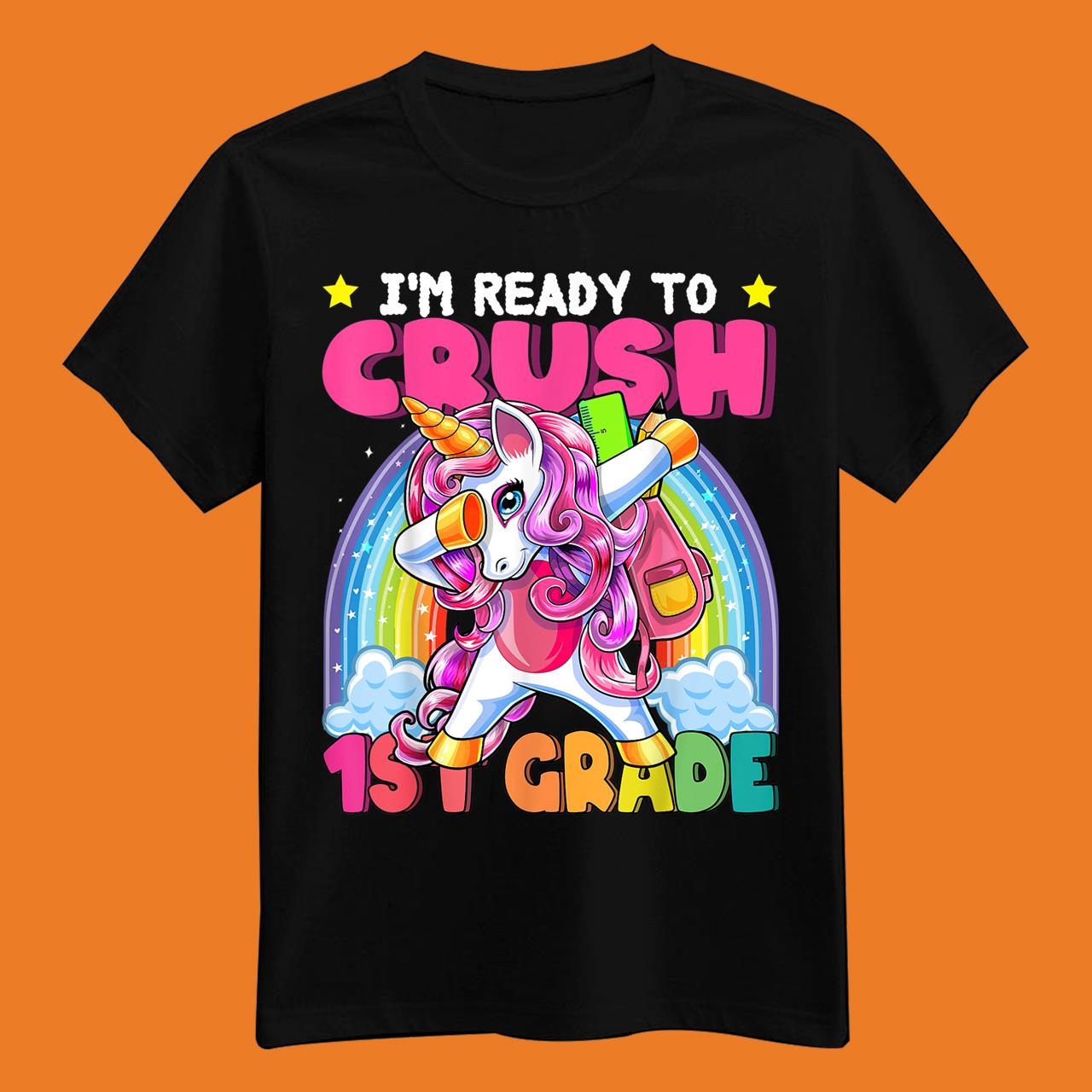 Crush 1st Grade Dabbing Unicorn Back to School Girls Gift Shirt