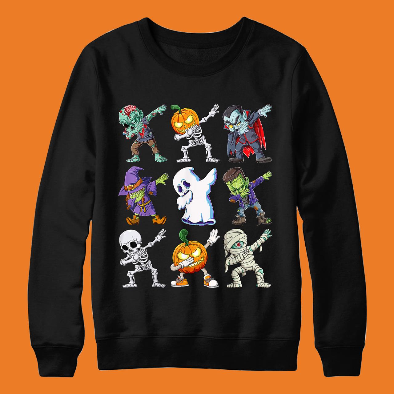 Dabbing Halloween Boys Skeleton Zombie Scary T-Shirt