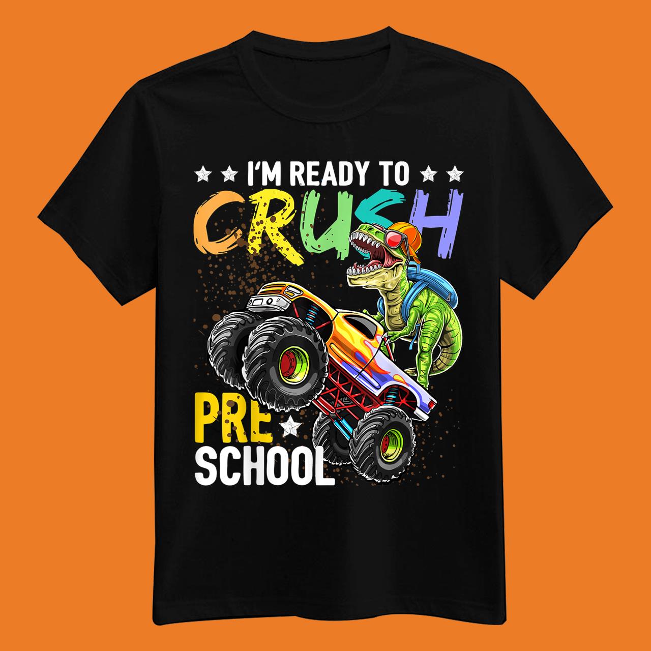 Dinosaur Monster Truck Back to School Boys Shirt