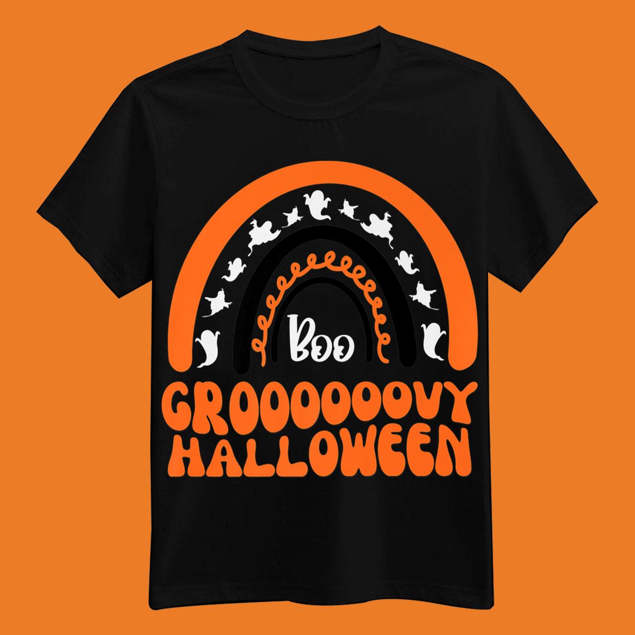 Funny Halloween Rainbow Groovy Halloween T-Shirt