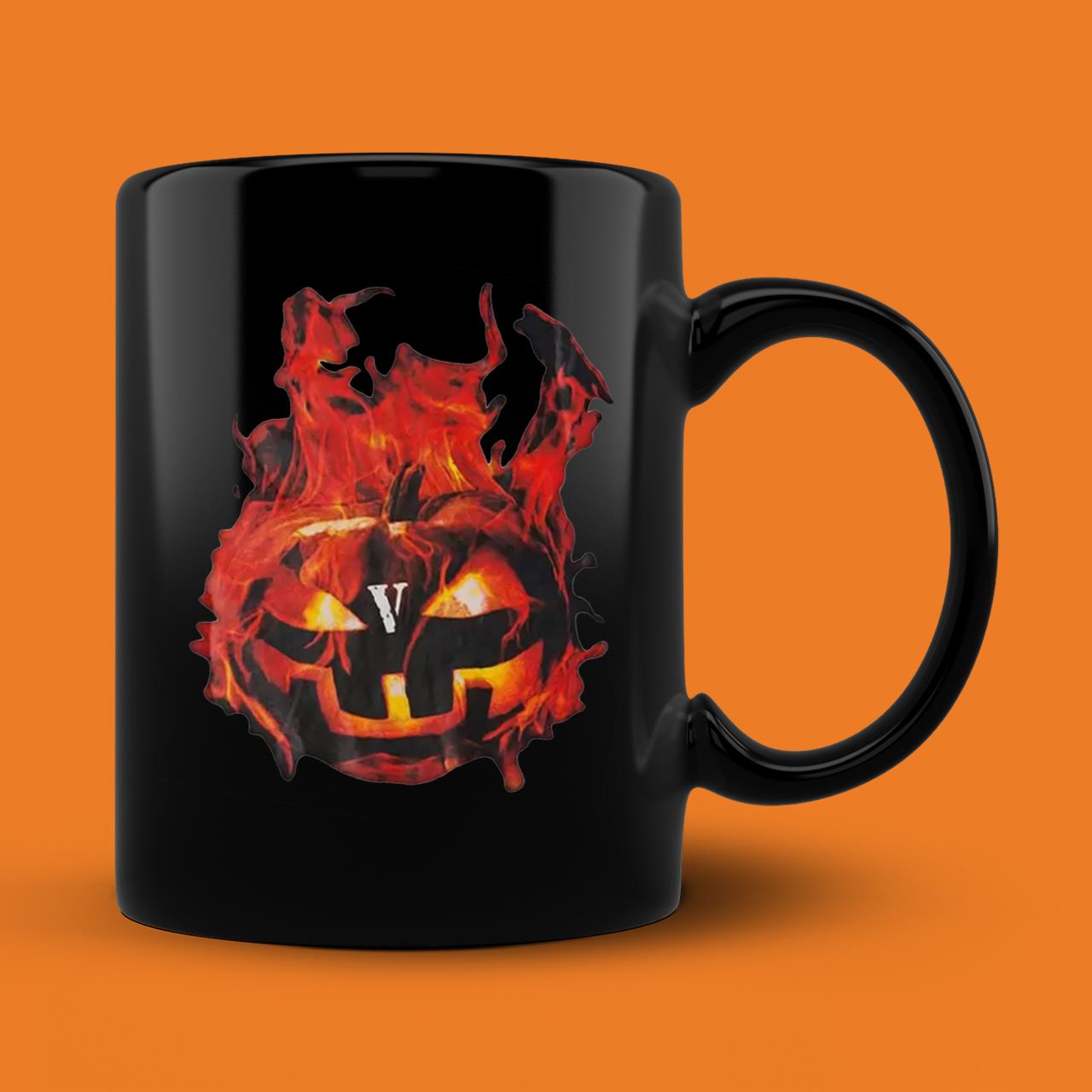Halloween Flaming Pumpkin Vlone Mug