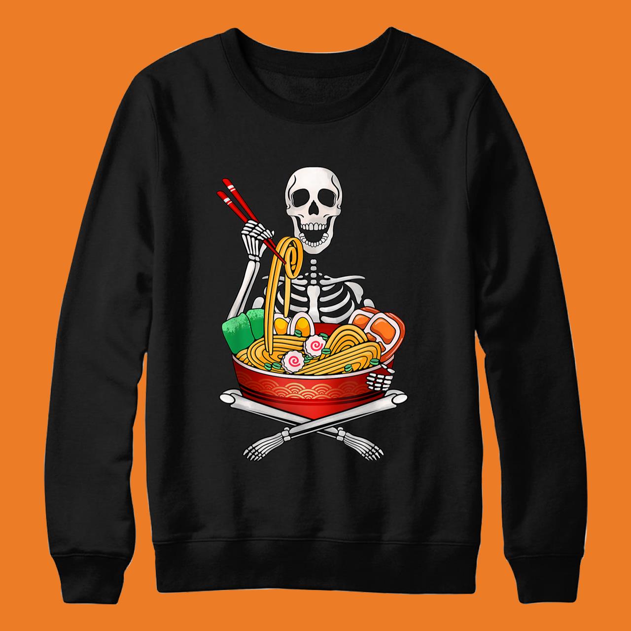 Halloween Skeleton Anime Japanese Food Ramen Lovers T-Shirt