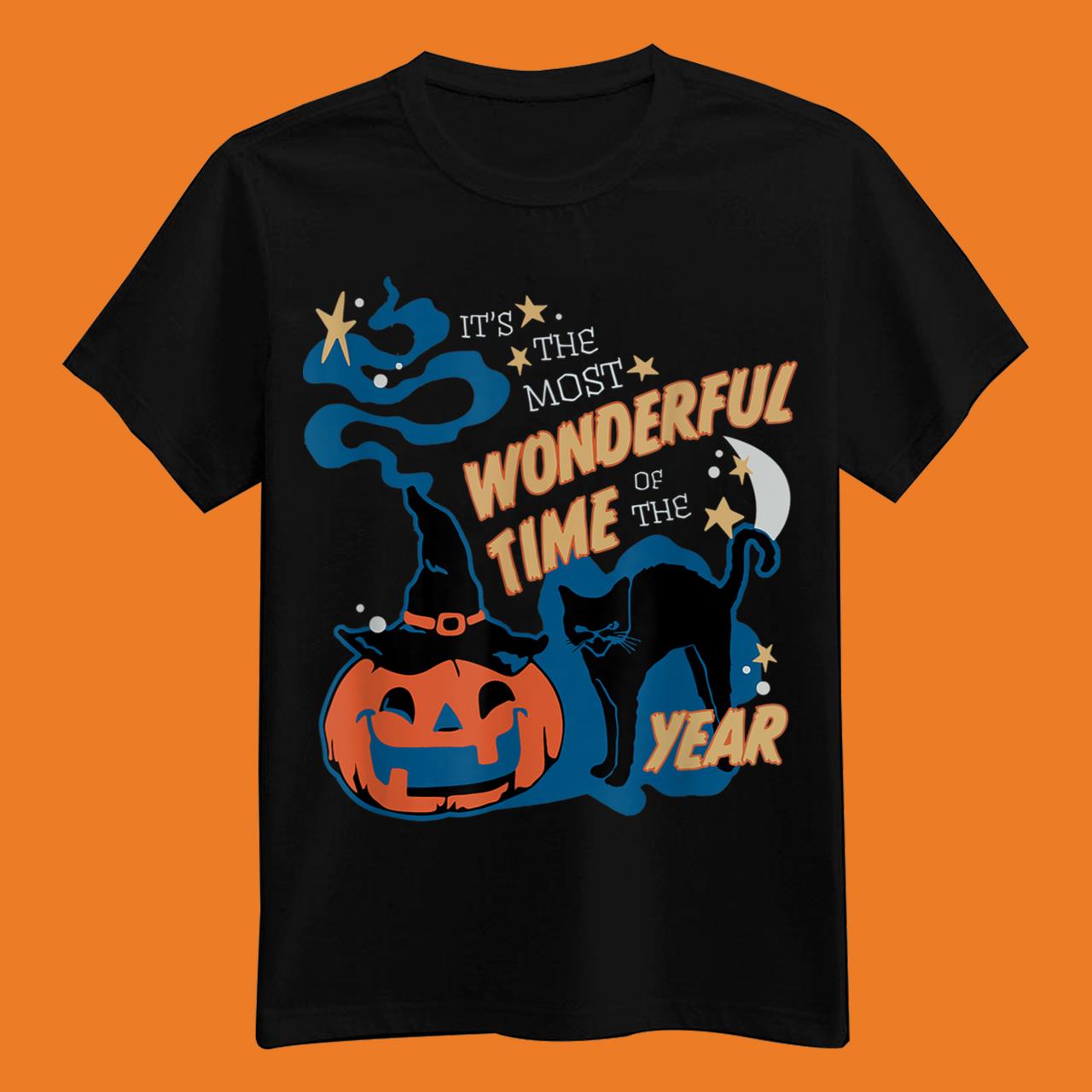 It’s the Most Wonderful Time Of The Year Black Cat Halloween T-Shirt