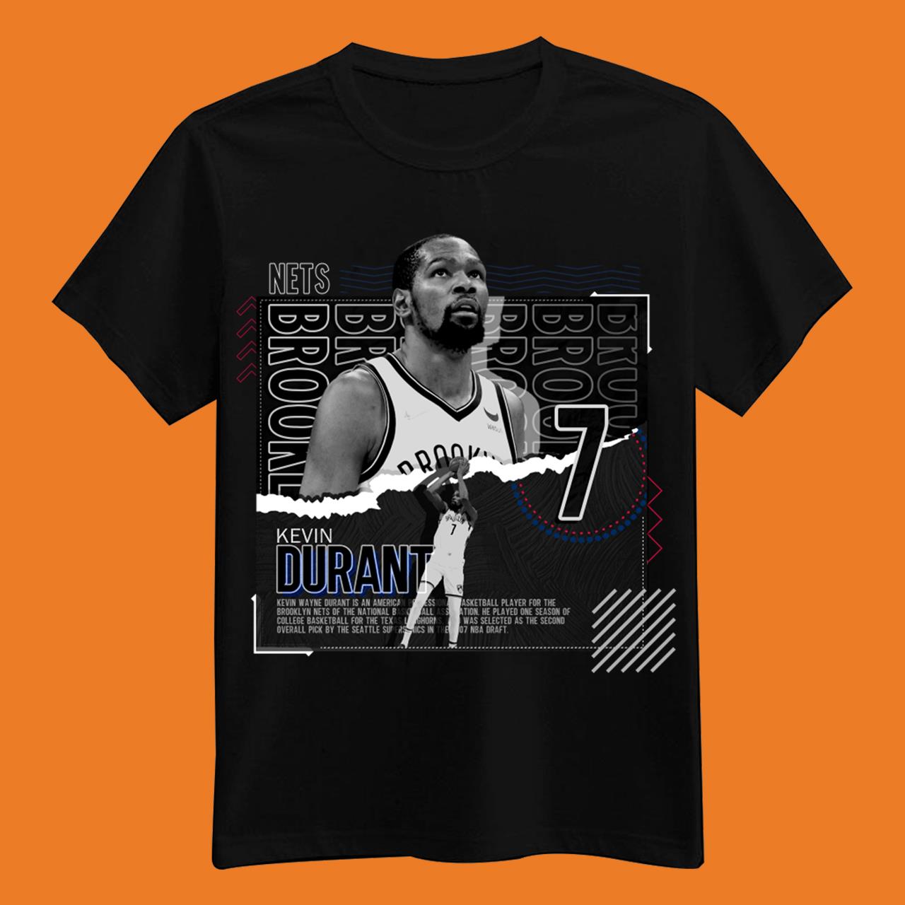 Kevin Durant Basketball Paper Poster Nets T-Shirt