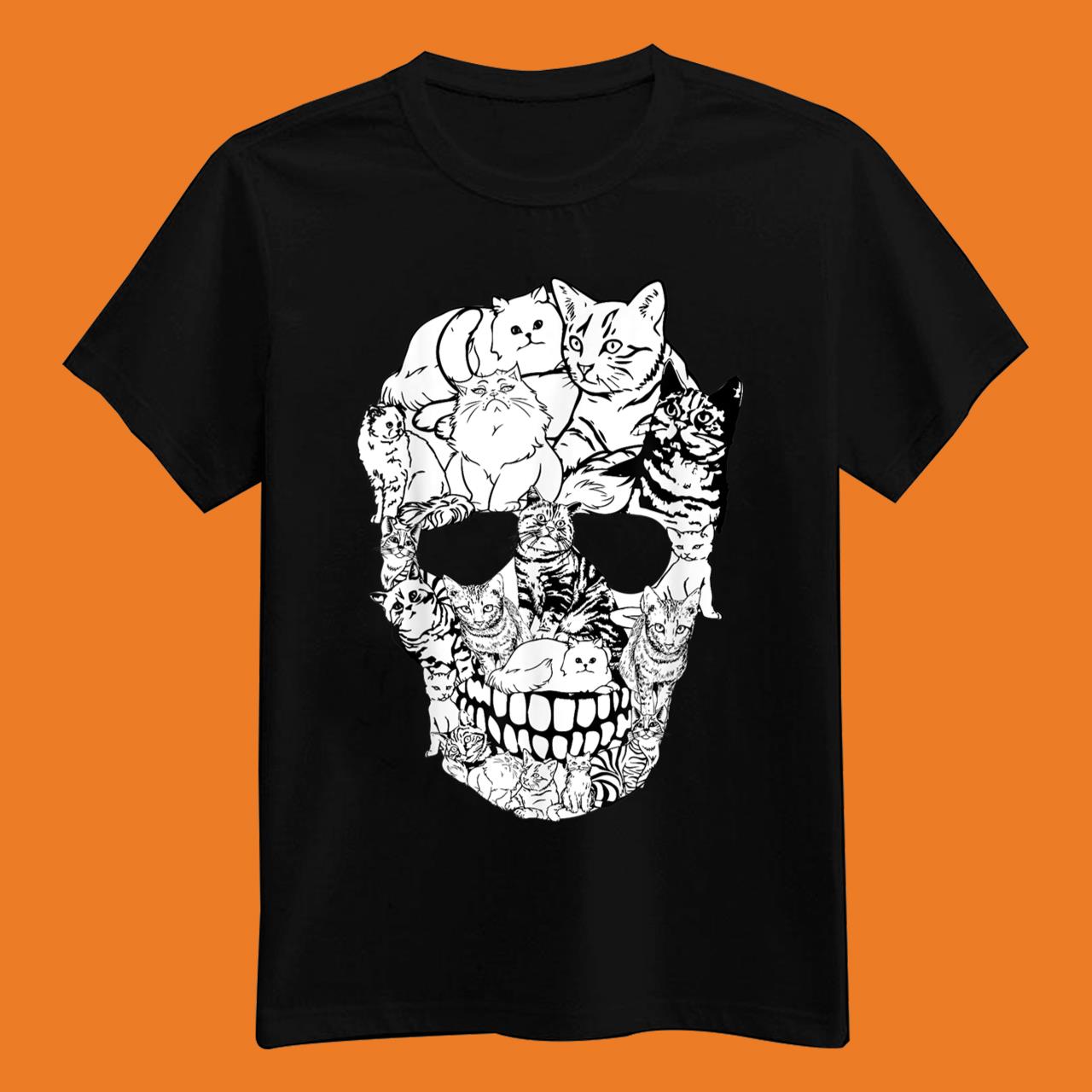 Kitty Skeleton Halloween Costume Skull Cat T-Shirt