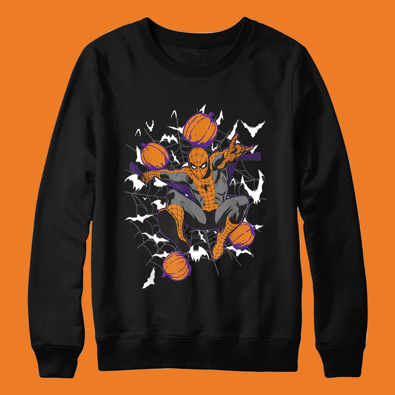 Marvel Spider-Man Web & Pumpkins Halloween T-Shirt