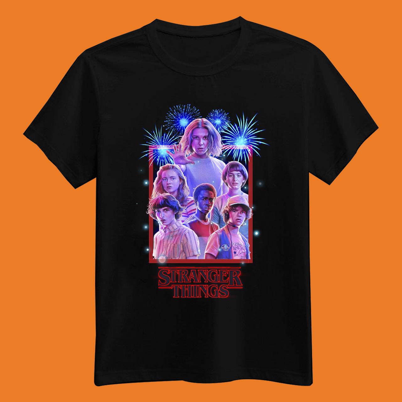 Netflix Stranger Things Group Shot Fireworks T-Shirt