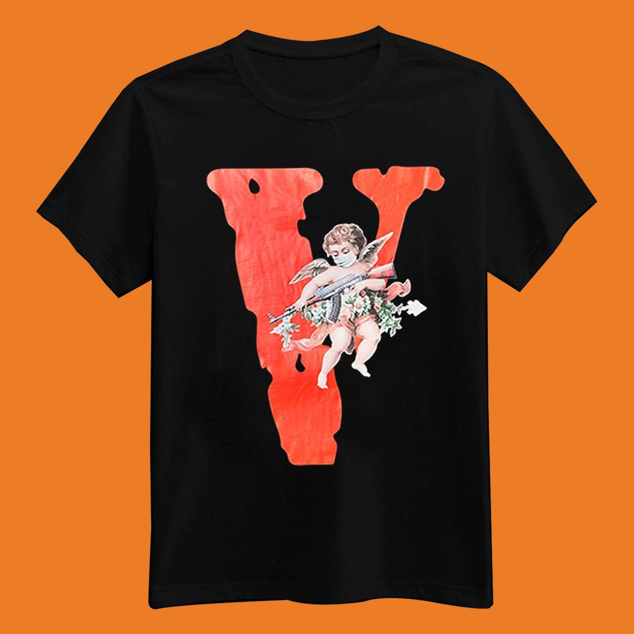 Red Angel Big Graphic Friends Couple Vlone T-Shirt