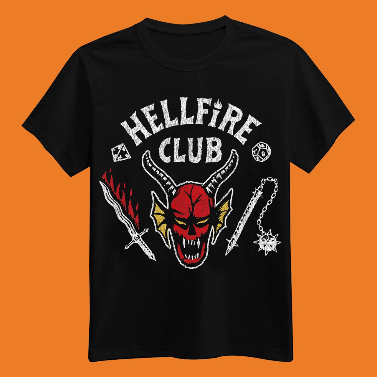Stranger Things 4 Hellfire Club Skull & Weapons T-Shirt