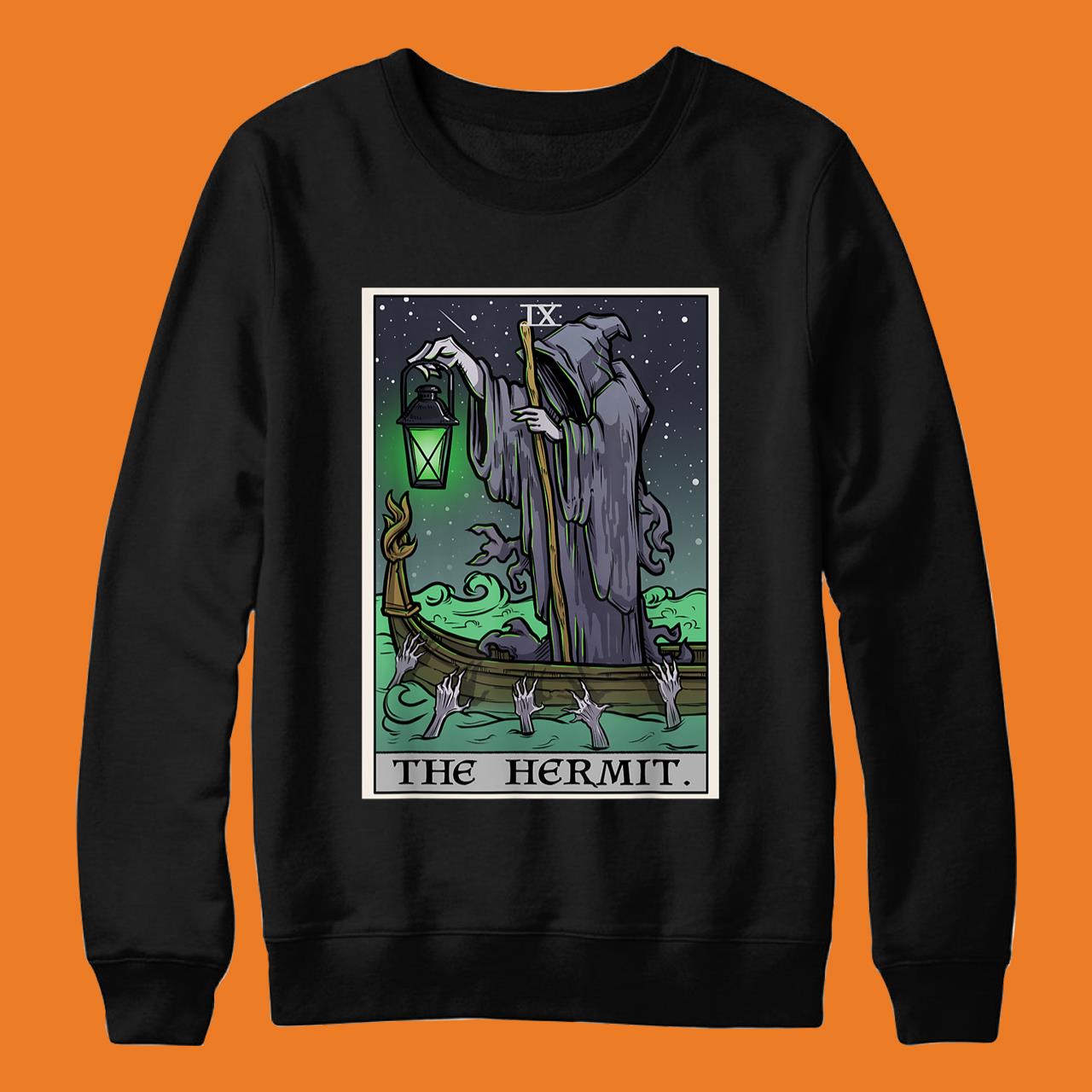 The Hermit Tarot Card Gothic Halloween T-Shirt