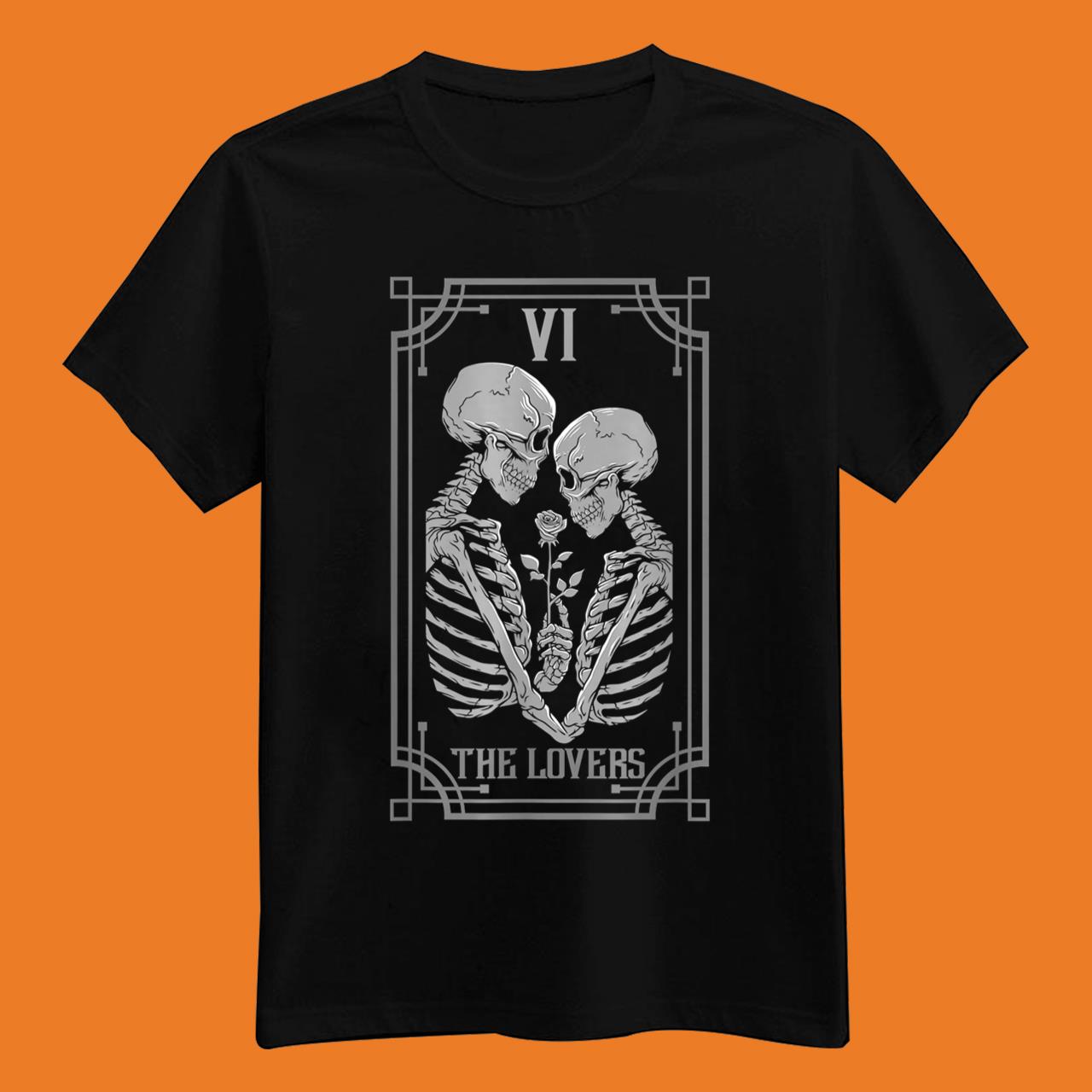 The Lovers Tarot Card Occult Goth Halloween T-Shirt