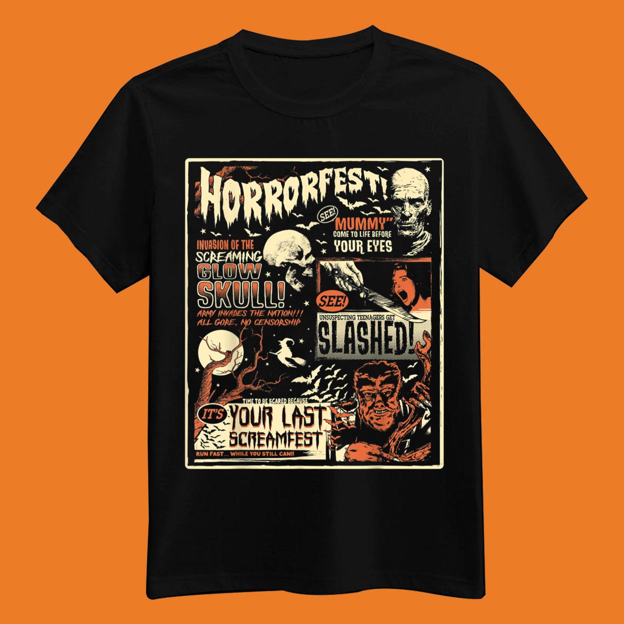 Vintage Horrorfest Movie Poste Halloween T-Shirt