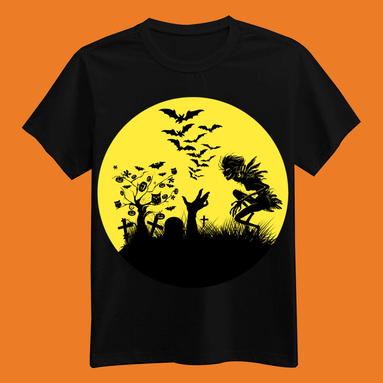 Vintage Pumpkin Scene Halloween Classic T-Shirt