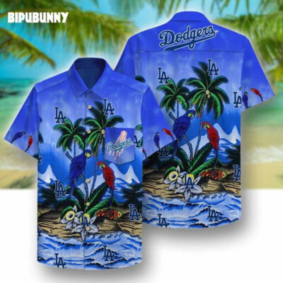 Los Angeles Dodgers Hawaiian Shirt Parrot Beach Pattern
