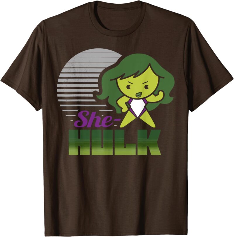 She Hulk Shirt Womens Marvel She-Hulk Kawaii Striped Portrait